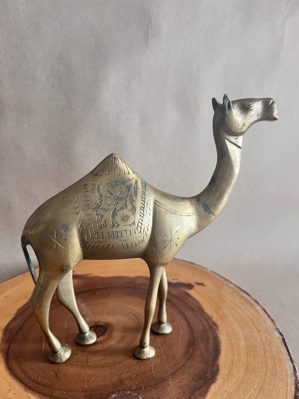 Brass Camel Figurine - Gold Tone Decor